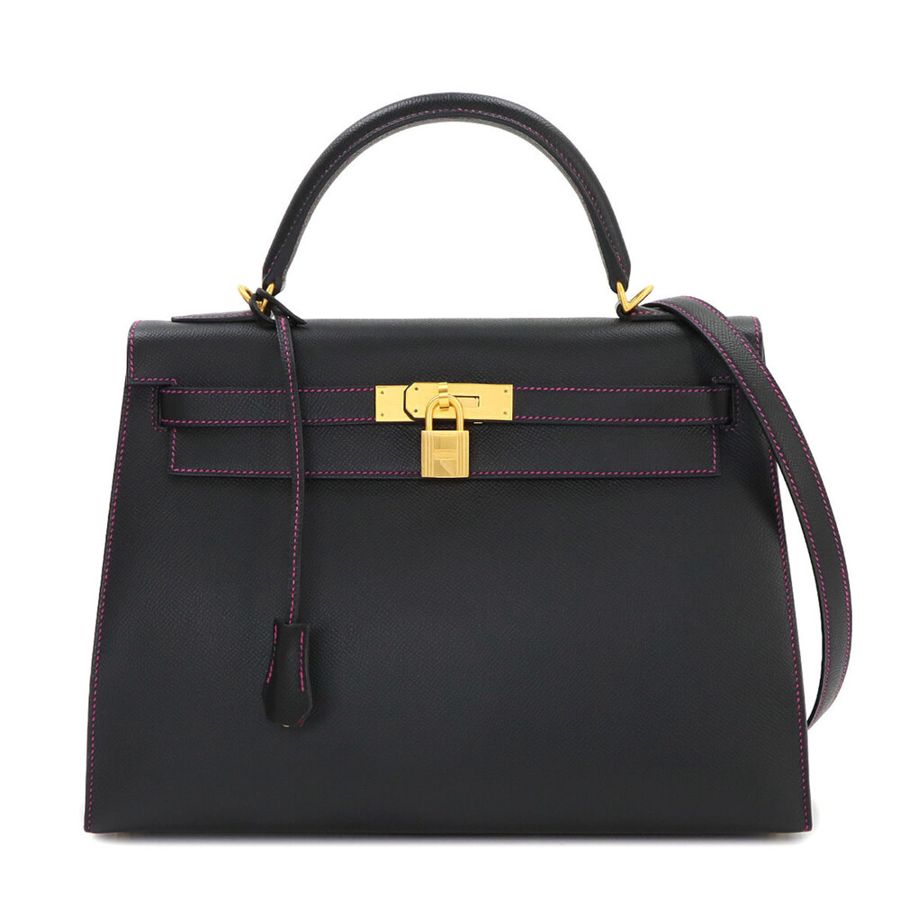 Hermes Kelly 32 Personal SPO Epsom Black 2-way Handbag, External Stitching, U...
